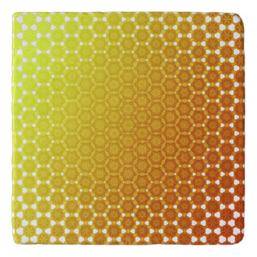 Orange bliss abstract generative honeycomb morph y trivet