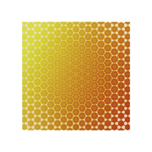 Orange bliss abstract generative honeycomb morph y wood wall art