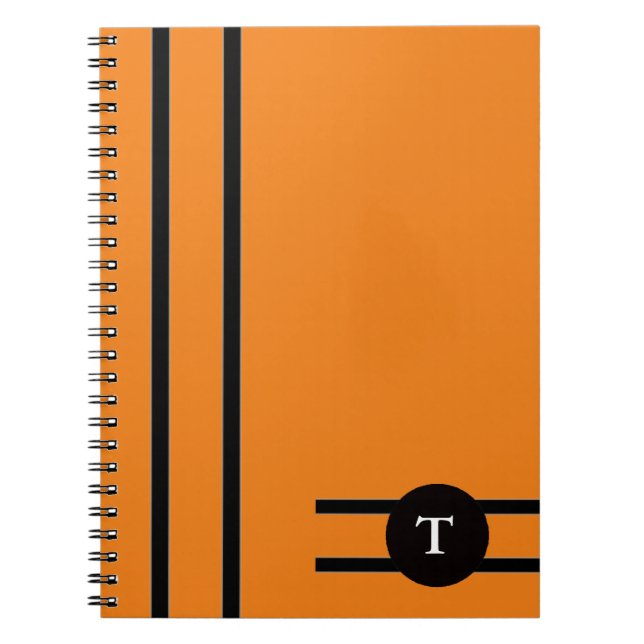 Orange & Blk stripes Notebook (Front)
