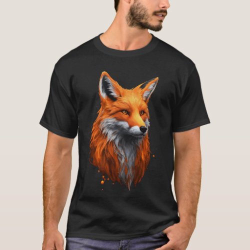 Orange Blob Fox Masterpiece T_Shirt