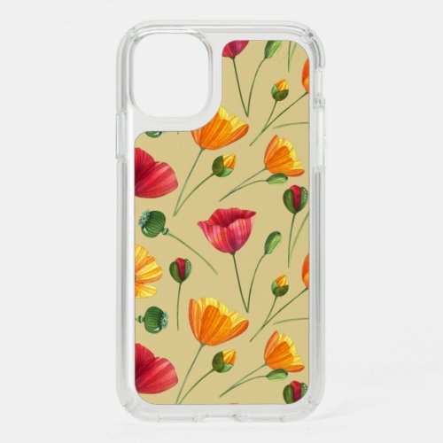 Orange Blooming poppy Flower Pattern  Speck iPhone 11 Case