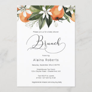 Orange Blossom Baby Shower Brunch Invitation
