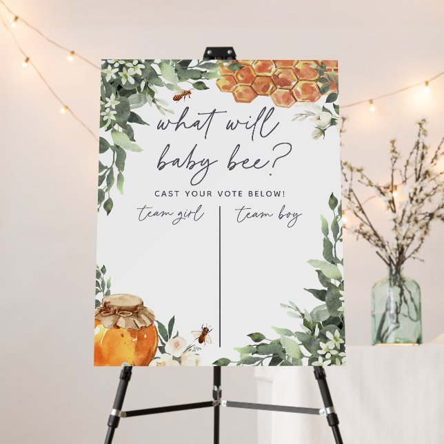 Orange Blossom Bee Gender Reveal Voting Foam Board (In Situ (Stand))