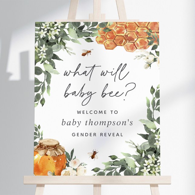 Orange Blossom Bee Gender Reveal Welcome Sign (Creator Uploaded)