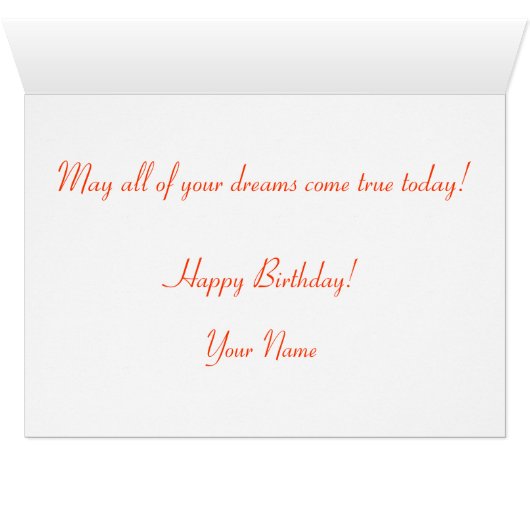 Orange Blossom Birthday Card (Inside Horizontal (Bottom))