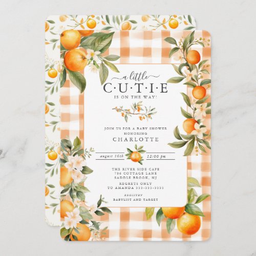 Orange Blossom Bliss Baby Shower Invitation