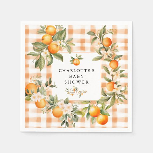 Orange Blossom Bliss Little Cutie Baby Shower Napkins