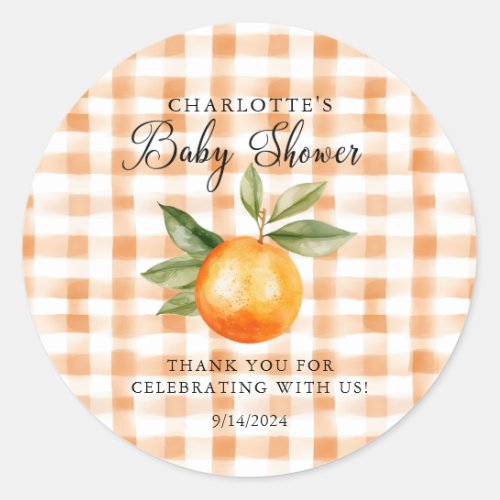 Orange Blossom Bliss Little Cutie Classic Round Sticker