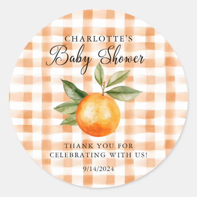 Orange Blossom Bliss Little Cutie Classic Round Sticker (Front)