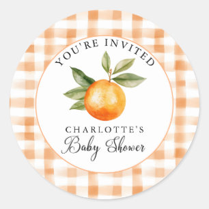 Orange Blossom Bliss Little Cutie Classic Round Sticker