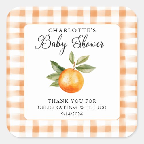 Orange Blossom Bliss Little Cutie Square Sticker