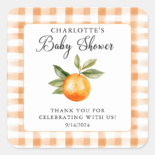 Orange Blossom Bliss Little Cutie Square Sticker
