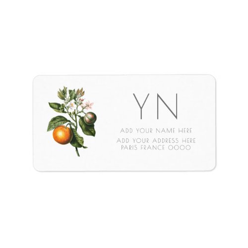 ORANGE BLOSSOM BOTANICAL ADDRESS LABELS