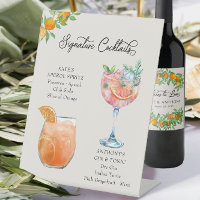 Orange Blossom Bride Groom Cocktails Wedding Bar