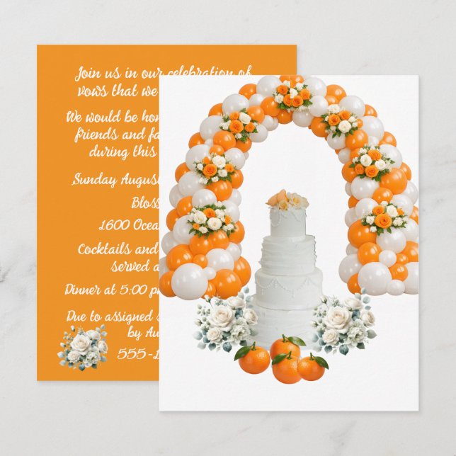 Orange Blossom Celebration Digital Download Invite (Front/Back)