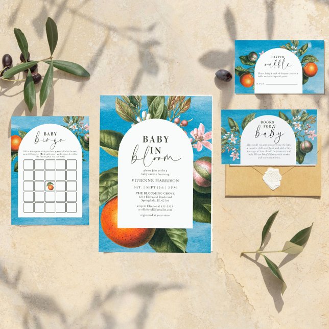 Orange Blossom Chic Baby Shower Paper Plates (Creator Uploaded)