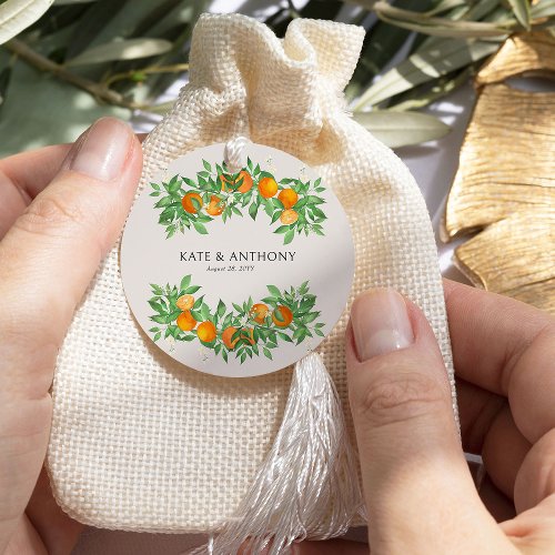 Orange Blossom Citrus Wedding Favor Tags