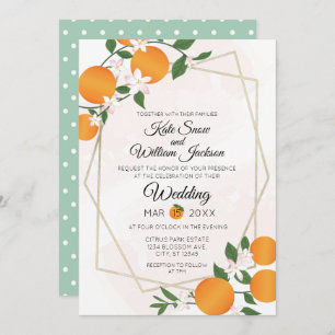 Orange Blossom Citrus Wedding Invitation