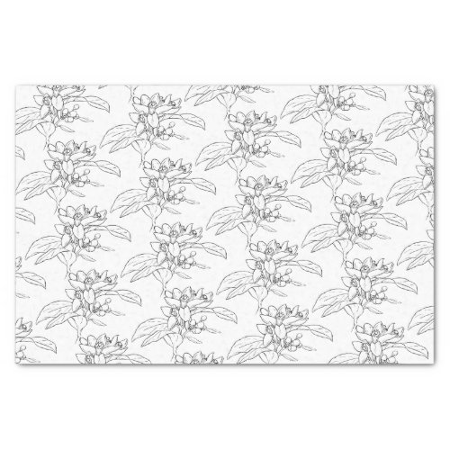 Orange blossom drawing art patterned tissue paper