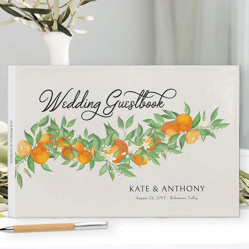 Orange Blossom Elegant Citrus Wedding Guest Book