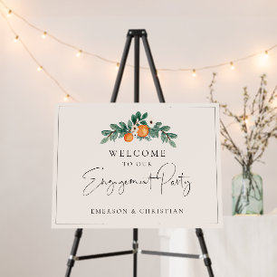 Orange Blossom Engagement Party Welcome Decor Sign