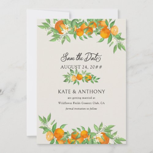Orange Blossom Engagement Photo Wedding Save The Date
