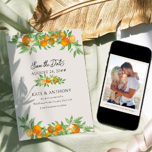 Orange Blossom Engagement Photo Wedding Save The Date