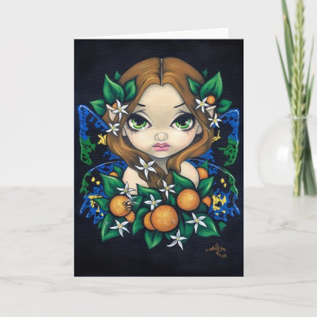 "Orange Blossom Fairy" Greeting Card (Front)