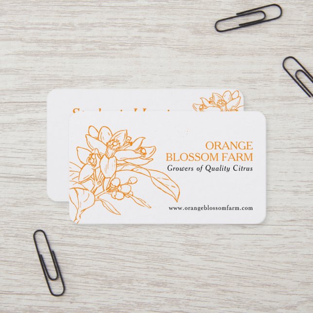Orange blossom farm plant citrus suppliers busines business card (Front/Back In Situ)