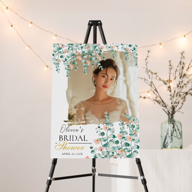 Orange Blossom Floral Bridal Shower Foam Board (In Situ (Stand))