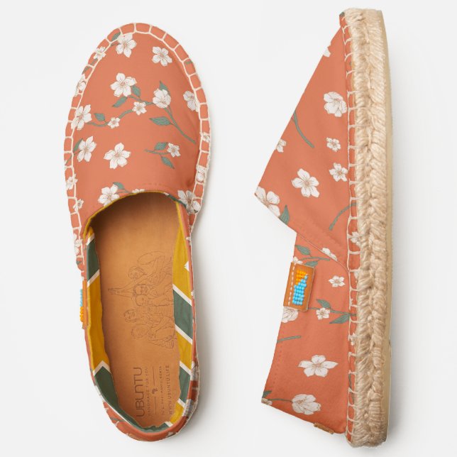 Orange Blossom Flowers Espadrilles (Side)