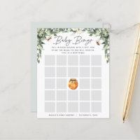 Orange Blossom Honey Bee Baby Shower Bingo Game