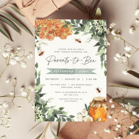 Orange Blossom Honey Bee Baby Shower Invitation