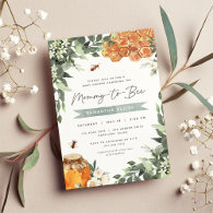 Orange Blossom Honey Bee Baby Shower Invitation