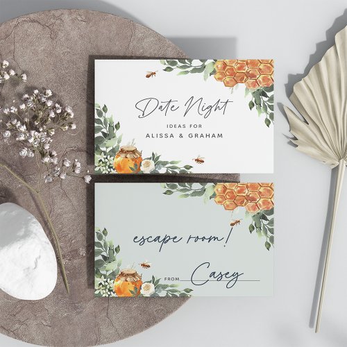 Orange Blossom Honey Bee Bridal Shower Date Night Enclosure Card