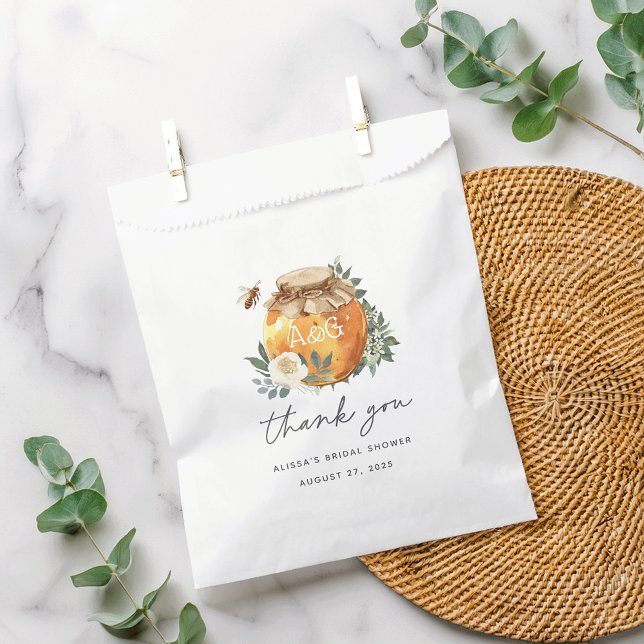 Orange Blossom Honey Bee Bridal Shower Favor Bag (Creator Uploaded)