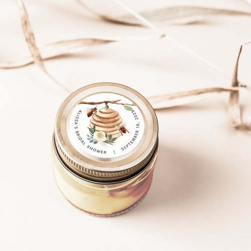 Orange Blossom Honey Bee Favor Classic Round Sticker