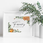 Orange Blossom Honey Bee Favors Sign<br><div class="desc">Pop this sweet sign in a frame and place it next to your favor display to prompt guests to take a sweet memento of your bridal shower, baby shower, gender reveal, or birthday party. Designed to match our Orange Blossom Honey Bee bridal shower collection, this chic nature inspired design features...</div>