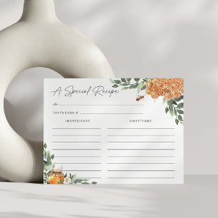 Orange Blossom Honey Bee Recipe Card