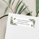 Orange Blossom Honey Bee Return Address Label<br><div class="desc">Designed to match our Orange Blossom Honey bee-themed event stationery collection,  this sweet nature-inspired return address design features a green watercolor botanical foliage,  white flowers,  and buzzing honeybees. Personalize with your return address.</div>