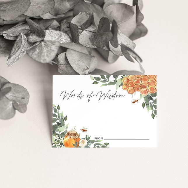 Orange Blossom Honey Bee Shower Advice Cards (Creator Uploaded)