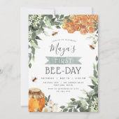 Orange Blossom Honey Bee-Themed Birthday Party Invitation (Front)