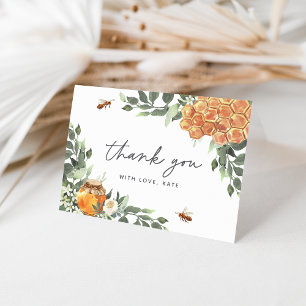 Orange Blossom Honeybee Letterpress Thank You Card