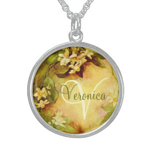 Orange Blossom Initial Necklace