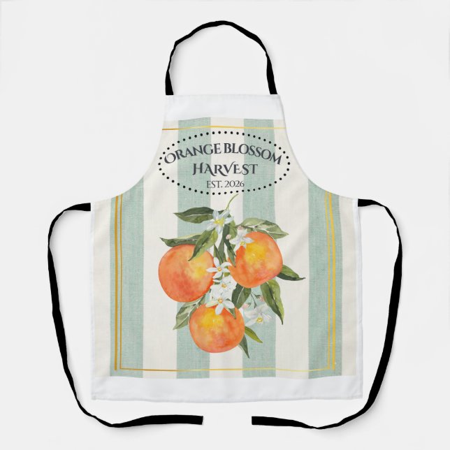  Orange Blossom - Mediterranean Citrus Label Apron (Front)