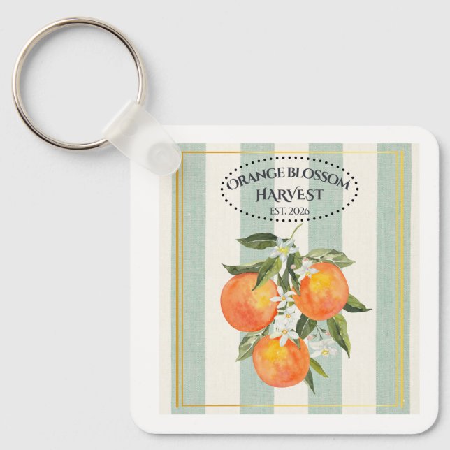  Orange Blossom - Mediterranean Citrus Label Keychain (Front)