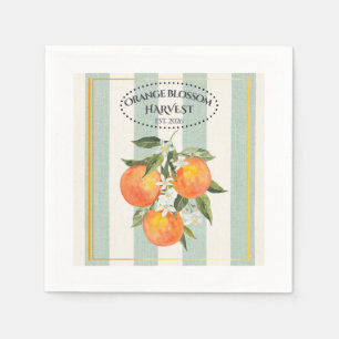 Orange Blossom - Mediterranean Citrus Label Napkins