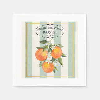 Orange Blossom - Mediterranean Citrus Label Napkins