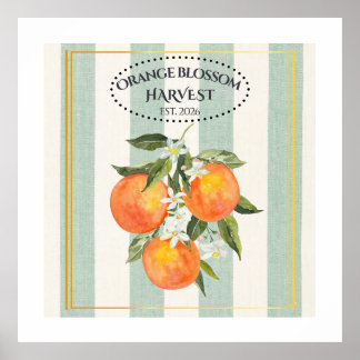 Orange Blossom - Mediterranean Citrus Label Poster