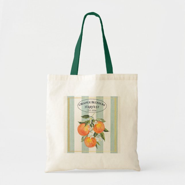  Orange Blossom - Mediterranean Citrus Label Tote Bag (Front)